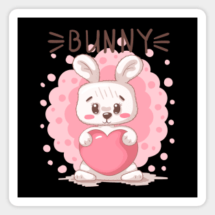 bunny heart cartoon Magnet